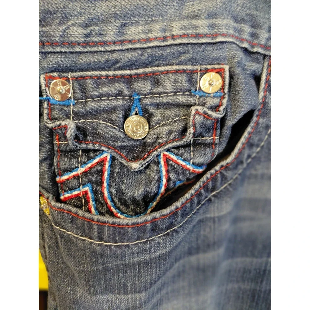 True Religion Straight Leg Jeans Mens Dark Wash Denim‎ Size 38